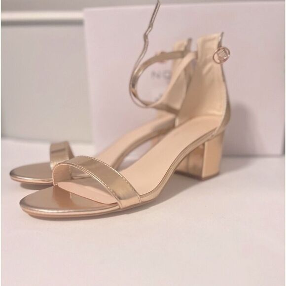 H Halston Women's Practical Block Heel Dress Sandals in Rose Gold Size 8.5and 9 - Picture 4 of 10